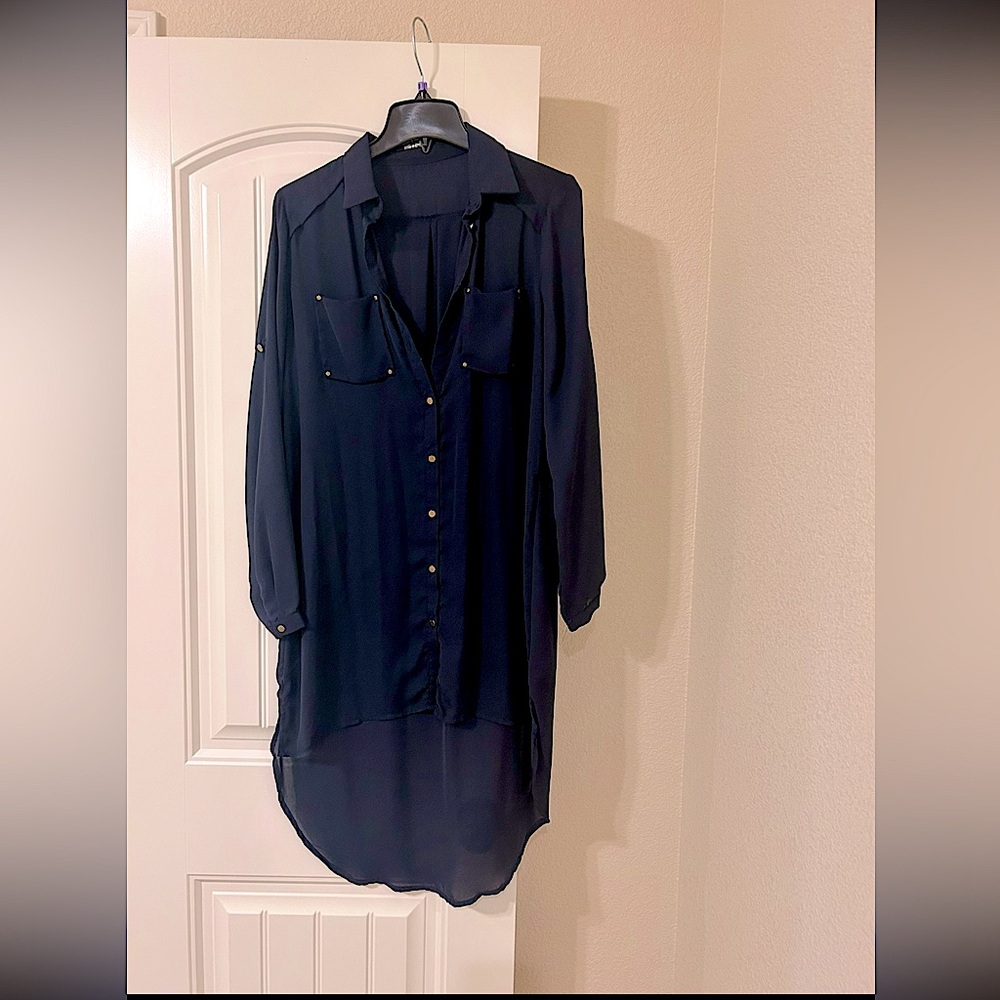 Duo Navy Tunic/Dress w Waist Tie